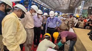 GM Southern Railway inspects Golden Rock Workshop #GOC #NMR #SteamLoco #LHB #POH #SouthernRailway