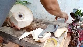 Sliced Coconut Peeling Styles coconut cutting knife verry Sharp#coconutcuttingskills#cuttingskills