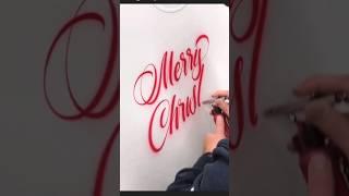 MERRY CHRISTMAS AIRBRUSH CALLIGRAPHY ASMR x KJAIRBRUSH #calligraphy #AIRBRUSH #christmas