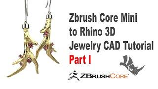 From Zbrush Core Mini to Rhino 3D software For A Earring Design PART 1 #396