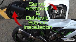 Zx6r Servo Removal and Delkevic Slip-on installation