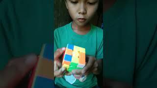 My son attempt 1minute Rubiks cube solve challenge  he got 56 sec.