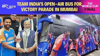 Team India Victory Parade In Mumbai  Team Indias Open-Air Bus For Victory Parade In Mumbai