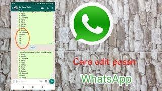 Cara mengedit pesan di WhatsApp-CSK CHANNEL