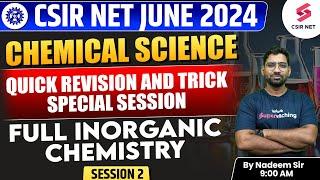 CSIR NET 2024  Inorganic Chemistry  Revision Series Part 2  Most Important Questions  Nadeem Sir