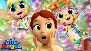 Bubble Party with Bubble Machine🫧  Little Angel Kids Songs & Nursery Rhymes