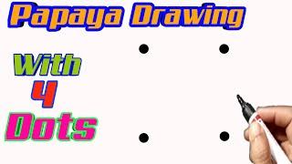 How To Draw A Papaya Easy Step By Step With 4 Dots  Papaya Drawing