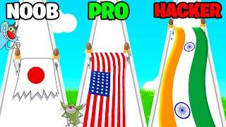 Noob vs Pro vs Hacker Challenge In Flag Painter With Oggy And Jack