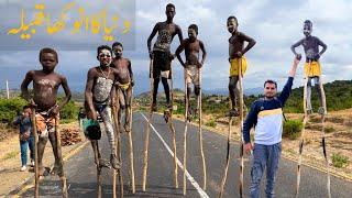 Scary People walk On Stick Banna Tribe In Africa  The Most Amazing Tribe Of The World