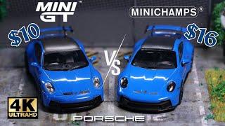 MINI GT vs MINICHAMPS 164 - Porsche 911 992 GT3 Shark Blue l Cinema Shot 4K