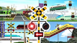 踏切カンカン総集編 #4　～電車と新幹線の交通整理編～  Train & Railroad Crossing All Anime #4 - Traffic Control -