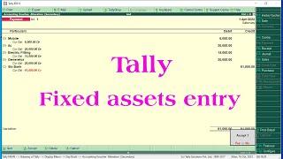 fixed assets entry in tally prime  fixed assets entry in tally  fixed assets purchase entry tally