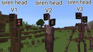 siren head V1 siren head V2 siren head V3 addon Minecraft pe