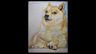 My first hands on Crypto Dogecoin To the Moon Pencil Sketch  Cute Little Shibu