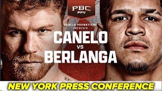 Canelo Alvarez vs Edgar Berlanga • New York Kick Off Press Conference & Face Off Video