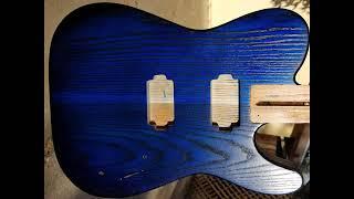 Time lapse of Burning Cerusing and staining an Ash Telecaster Body