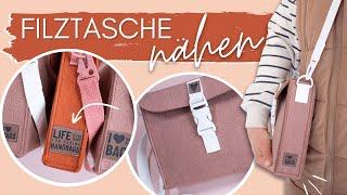 Coole Filztasche 🪡OHNE SCHNITTMUSTER nähen  Tolle Geschenkidee