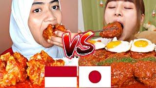 INDONESIAN VS JAPANESE SPICY MUKBANG️