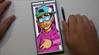 Penup vs Autodesk Sketchbook app - Graffiti Character on Samsung Note 20 Ultra