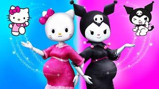 Hello Kitty and Kuromi Become Moms  31 LOL OMG DIYs