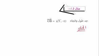 الدرس 31 - رياضيات الرابع العلمي - الفصل الخامس - المتجهات - اتجاه المتجه