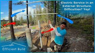 Electric Service in an External Structure. Difficulties? Yep #electrician #electricians