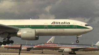 Alitalia 777 Amazing KISS landing in miami