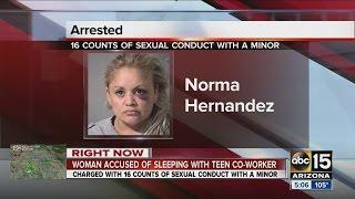 Woman accused of sleeping with teen co-worker