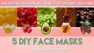 5 DIY FACE MASKS for flawless skin - Homemade Natural ACNE remedies  Anti Ageing etc  PEACHY