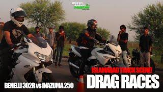 YBR 160 vs Benelli 150 Drag Race   KLE 500 vs BENELLI 302R  Bikers Arena Pakistan