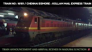 16101CHENNAI EGMORE-KOLLAM EXPRESSERODE WAP4 Arriving MADURAI JUNCTION