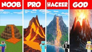 Minecraft TNT VOLCANO HOUSE BUILD CHALLENGE - NOOB vs PRO vs HACKER vs GOD  Animation