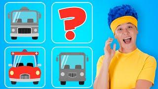 Vehicle Puzzle Painting Police Car Fire Truck Ambulance & School Bus  D Billions Kids Songs