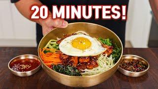 Truuuust Me This Is The Easiest Bibimbap Of All Time l Chicken Bibimbap in 20 Minutes & 3 Sauces