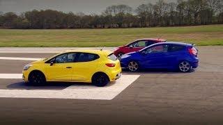Peugeot 208 GTi vs Renault Clio 200 Vs Ford Fiesta ST  Top Gear  Series 20  BBC