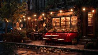 Smooth Jazz Music with Raining Ambience to Relax  Rainy Coffee Shop Ambience