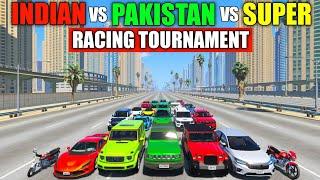 India Vs Pakistan  Gta 5 Indian Cars Vs Pakistan Cars Vs Super Cars Highway Drag Race  Gta 5 Game