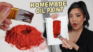 Making Oil Paint From SCRATCH & painting with it..I cant believe this works lol