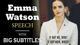 Emma Watsons Speech on Gender Equality  ENGLISH SPEECH with BIG Subtitles