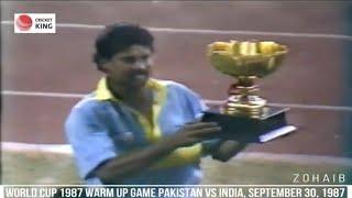 World Cup 1987 Warm Up Game Pakistan vs India September 30 1987