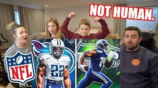 Family of Rugby Fans Reacts to The 10 BIGGEST FREAKS OF NATURE in The NFL Are Aliens Here Now?