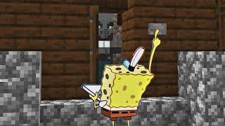 Spongebob Delivers Pizza To Vindicator In Minecraft