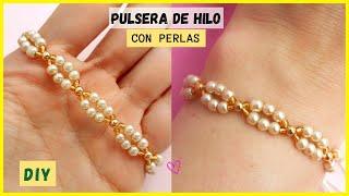  How to Make EASY THREAD BRACELETS with PEARLS STEP BY STEP TUTORIAL  #pearlbracelets