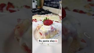 Tam çilek mevsimi iken bu pasta mutlaka yapılır #sweet #stawberry #pastarecipe