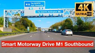 M1 Smart Motorway Drive From Junction 37 to Tibshelf Services in 4K