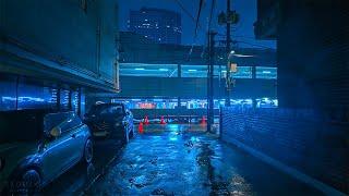 4K HDR Walking in the Rain in Gangnam Seoul Binaural City Sounds and Rain Ambience