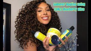 SUMMER CURLY HAIR ROUTINE using Curls Blueberry Bliss