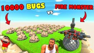 10000 BUGS vs FIRE MONSTER in Animal Revolt Battle Simulator with SHINCHAN and CHOP