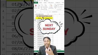 Excel Formula Get Next Sunday Date from Given Date Quick Tutorial #excel #shorts