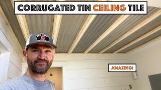 Corrugated Tin Ceiling Tile Looks Amazing Chicken Wire Straw And Drywall Mud DrywallTexture.